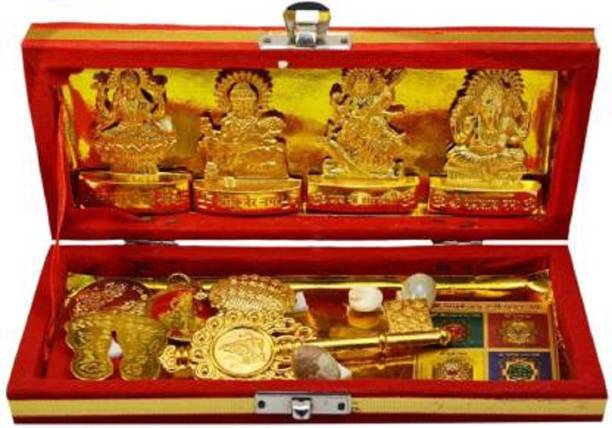 SHRI ASTHA VINAYAK Brass Shri Dhan Laxmi - Kuber bhandari Yantra Brass, Wooden Yantra (Pack of 1) Brass Yantra