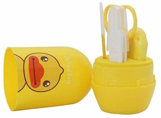 Little Fingers Baby Products Presents 4-in-1 Baby Grooming Kit Newborn Healthcare Daily Hygiene Set (Yellow)