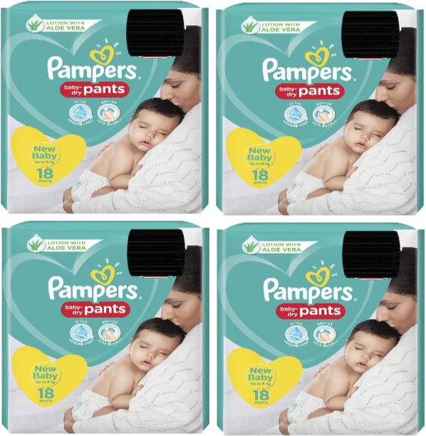 Pampers baby dry New Baby 18+18+18+18 Pants Diapers - N...