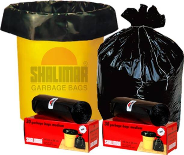 SHALIMAR (Black) 48 cm x 56 cm (6 Rolls) Medium 30-35 L Garbage Bag