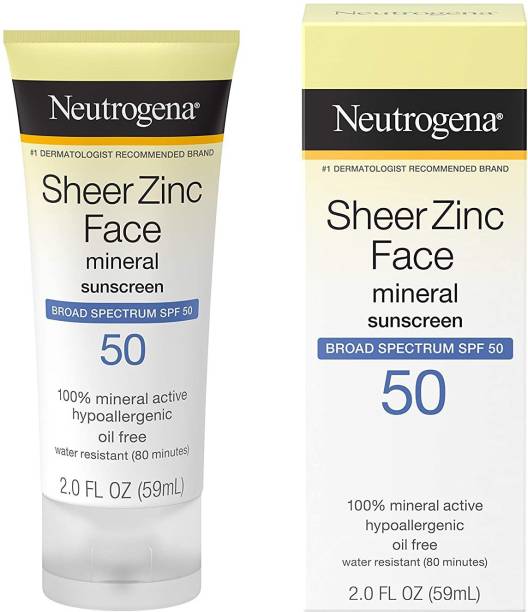 NEUTROGENA Sheer Zinc Face Mineral Face Mineral Sunscreen Broad Spectrum Oil Free 2 fl. Oz - SPF 50