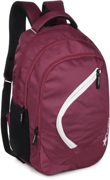 Acrux Stylish MaroonWhite Waterproof School Bag