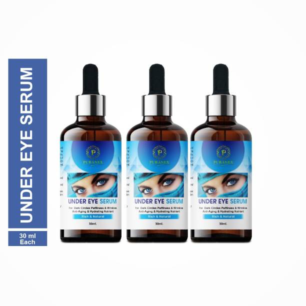 puranex Anti Wrinkle Under Eye Serum Enriched with Vitamin C, B3 & E with dark spot removal Benefits -30ml (PACK OF 3) 90ml