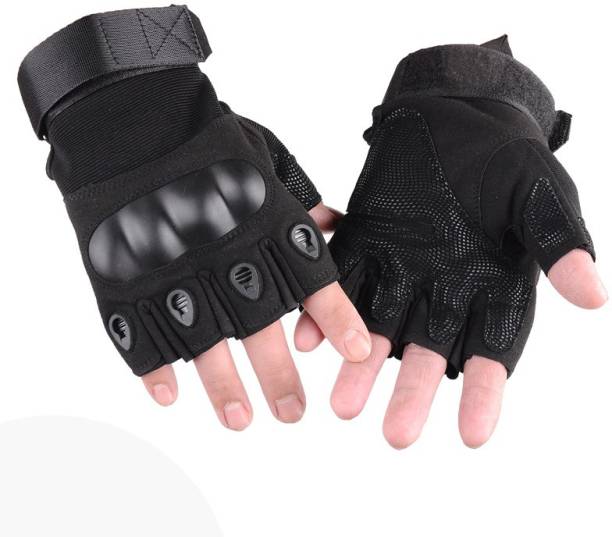Alyan Tactical Half Finger Breathable Fabric Gloves for MotorBike Bycycle, Motorcycle Cycling Gloves