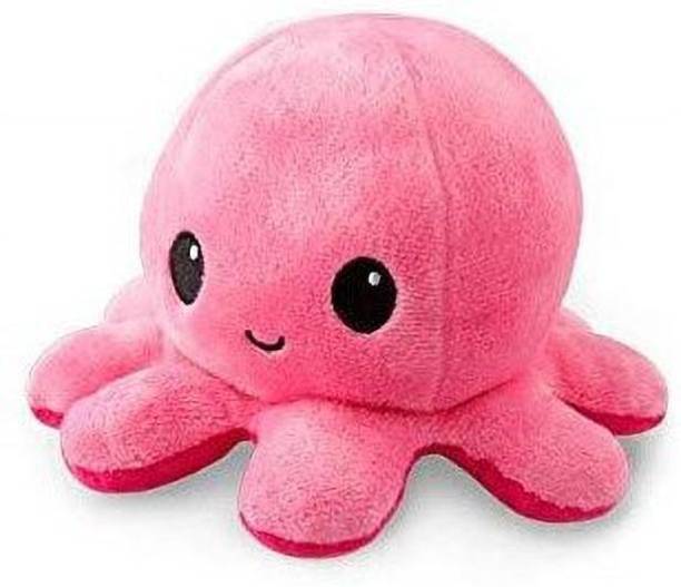 caaju Reversible Octopus Mini Plush - Stuffed Animal Toy | Show your mood without saying a word  - 6 cm