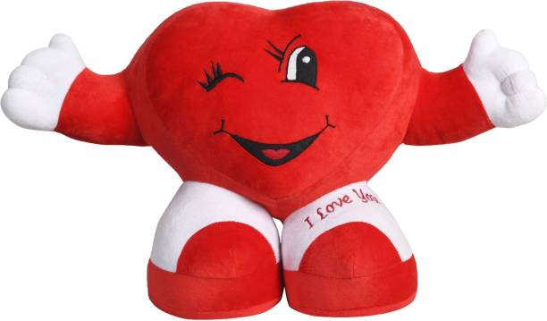 ULTRA Cute Winking Eyes Standing Heart Plush Toys for Valentine Gift  - 12 inch