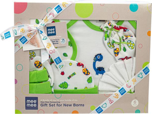 MeeMee Pampering Gift Set for New Borns (6 pcs, Green)