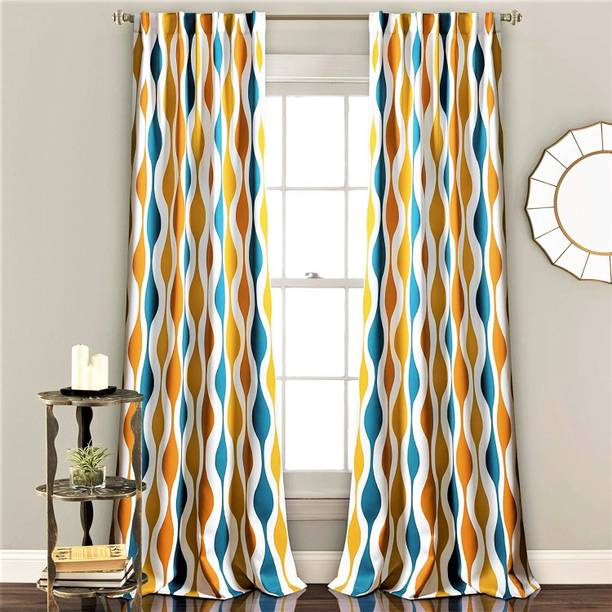 Curtains At Best S In India Flipkart Com Curtains At Best, Aqua And Orange Curtains