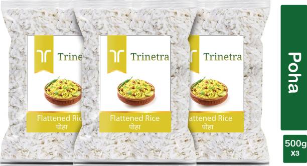 Trinetra Best Quality Poha (Flattened Rice)-500gm (Pack Of 3) Poha