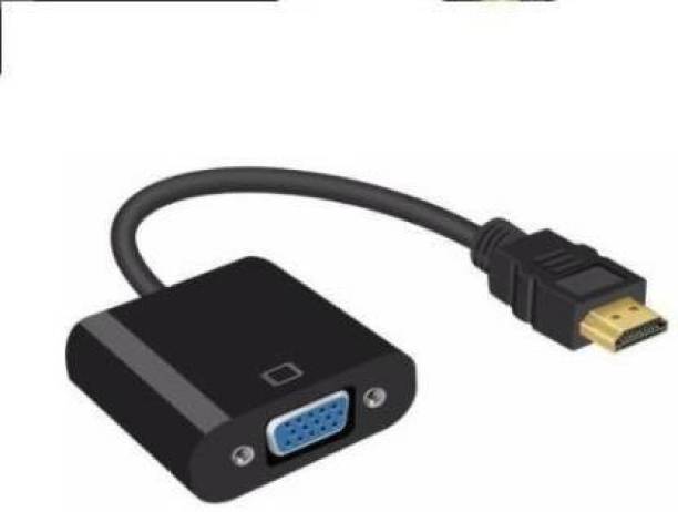 Mobiseries  TV-out Cable TV-out Cable Hdmi To Vga Converter Adapter Cable - The Simplest Converter (Black) HDMI Adapter (Black) (Black, For Computer)
