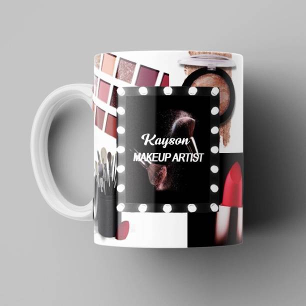 Beautum Makeup Artist with Name Kayson Printed Best Gift for Boys, Girls, Husbands, Wives and Specially for Artist and for Everyone White Ceramic Coffee (350) ml Model No: BMKU009380 Ceramic Coffee Mug