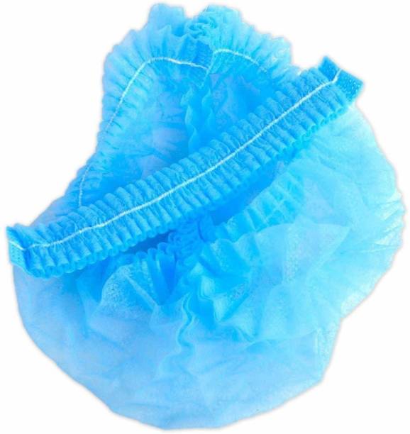 Medicos Pack of 100 Non Woven Disposable Blue Bouffant Surgical Head Cap Surgical Head Cap