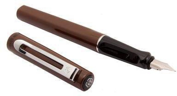 HERO No 1515 Lacquered Brown Fine Fountain Pen with Chrome Trim 
