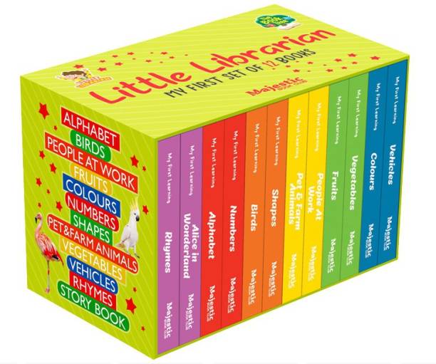 My First Learning Little Library, Set Of 12 Board Books  - Preschool, And Giftset For Kids