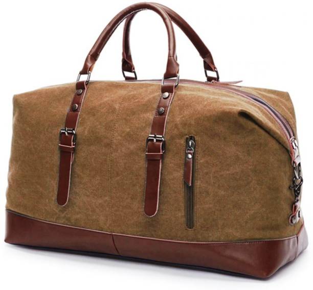 45 L Hand Duffel Bag - AMERICAN Weekender Leather Bag - Brown - Large Capacity Price in India