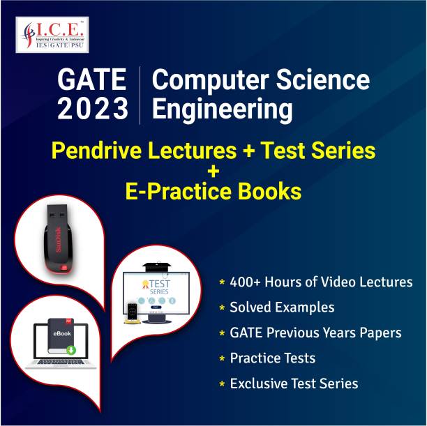 ICE GATE Computer Science 2023 : Video Lectures-Pendrive+Subject Wise E-Practice Book+Test Series-Topic Wise Practice Test including all india mock tests)