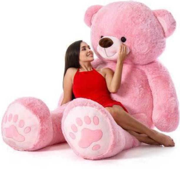 AK TOYS stuffed toys 4 feet pink teddy bear / high quality / love teddy For girls valentine & Anniversary gift / cute and soft teddy bear -120 cm (Pink) - 120 cm (Pink)  - 122 cm