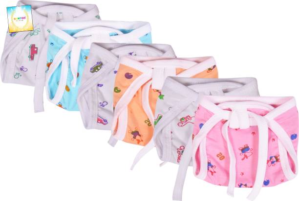 BANTOO Baby Hosiery Single Layer Cotton Cloth Tying Knotted Nappies/Indian Style Langot/Washable/Reusable Pack Of 6 Pcs
