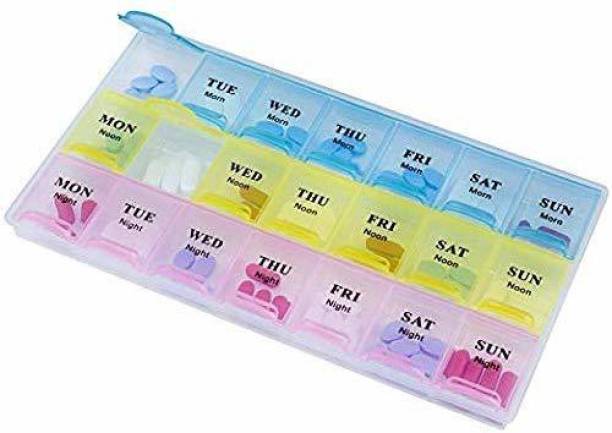 Dhairya Sales 7 days 21 times 3 Time Plastic Pill Medicine Organizer Reminder Storage Box for 21 Days or 3 Weeks Pill Box