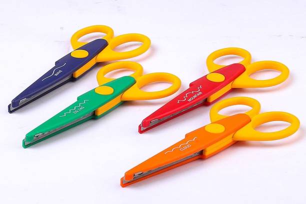 SHARMA BUSINESS Design cutting scissor set of 4 (Made in India) for craft and art work Scissors