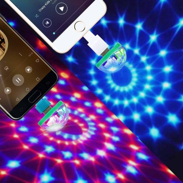 GiftMax Mini Disco Ball for Mobile Phones, LED Small Magic Sound Control DJ Stage Light Colorful Strobe RGB Lamp, Multicolor Single Disco Ball