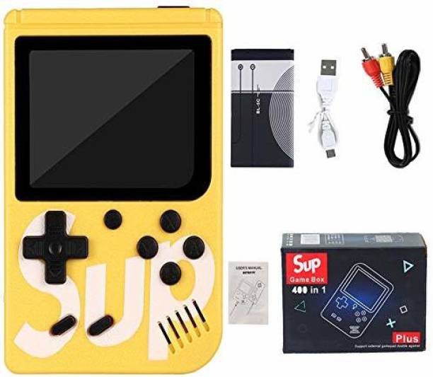 Dilurban SUP Game Box Game Console 3 INCH Retro FC Game Player Classic Game 400 in 1 Sup Game Box USB Rechargeable Portable Handheld Game Pad with TV Output Cable,Charging USB Cable Portable Video Game Birthday Presents for Children & Inbuilt With 400 Games 8 GB with Mario/Super Mario/DR Mario/Contra/Turtles & Other 400+ Games