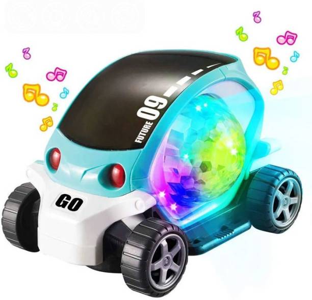 TamBoora 3D Lighting /Musical/Dancing/Stunt 09 Future Car Rotate 360° With Multicolor led Flashing Light & Music Learning Toy/educational Toy Baby Gift