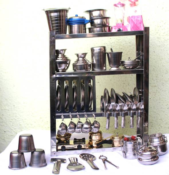 sanvi Miniature Steel Kitchen Toy Set bhatukali (Kids Toys)