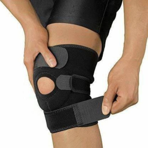 Knee Pads Men Women Adjustable Neoprene Patella 1 Pair Elastic Knee Brace Strap Fastener Knee Guard Sport Black Patella Bandage 
