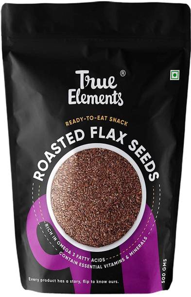 True Elements Roasted Flax Seeds, Rich in Omega 3 Fatty Acid, Healthy Seed, Immunity Booster