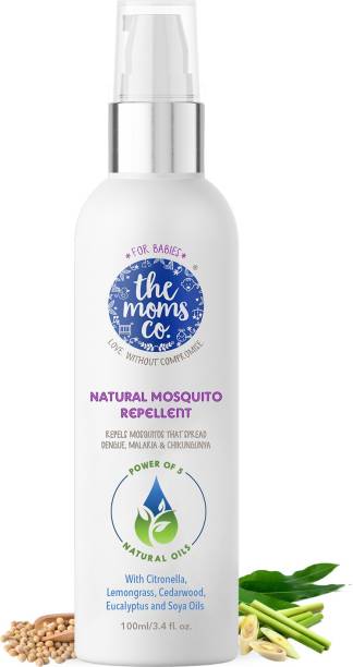 The Moms Co. Natural Mosquito Repellent with 5 Natural Oil | Deet Free Formula| Safe for Baby
