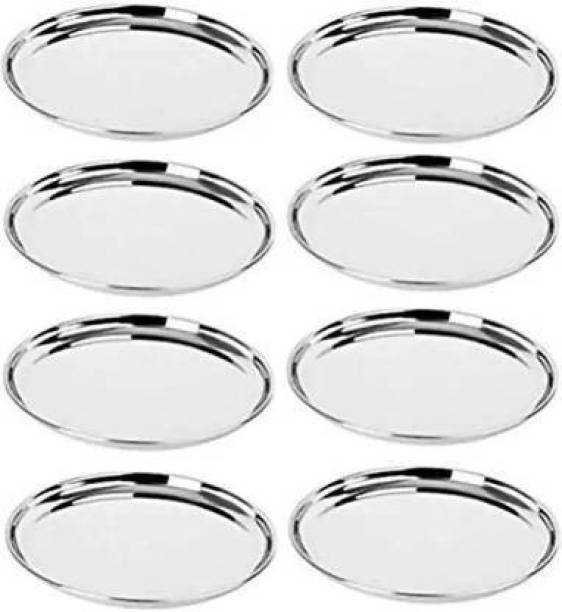 FINGERTIP STAINLESS STEEL SIZE NO 12 SET OF 8 Rice Plates (8 Rice Plates) Rice Plates