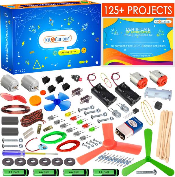 Kit4Curious 125 projects DIY activity Science Electronics starter Mega Kit with user guide