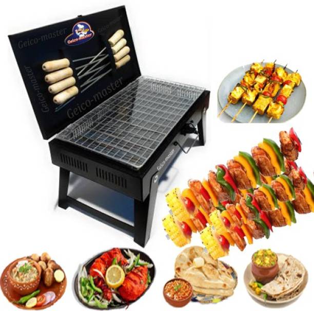 Geico master Foldable Briefcase Charcoal Grill/Portable BBQ Lightweight Simple Grill Electric Tandoor