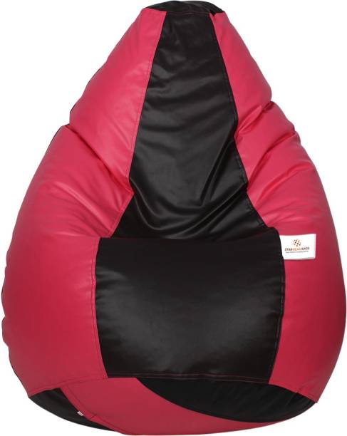 STAR XXL Classic Black and Pink Teardrop Bean Bag  With Bean Filling