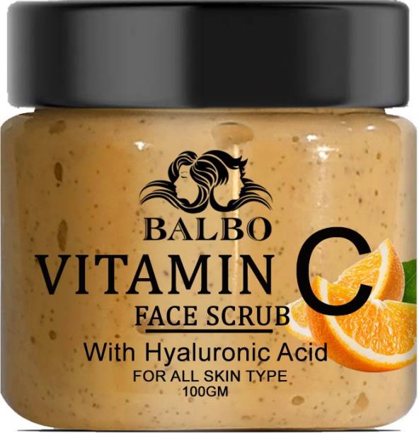 BALBO Vitamin C Face Scrub Tan Removal Repair Damage Caused By Sun Acne And Pimples Free Skin Scrub (100 g) Scrub