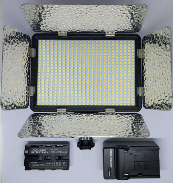 Power Smart LED PS528LAS Dual Colour Professional LED Video Light with Battery 550 and Fast Charger Ideal for Photography and Videography Halogen Flash