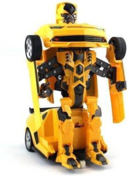 TrueBucks Robot Races Car Toy 2 in 1 Transform Car Toy with Bright Lights and Music