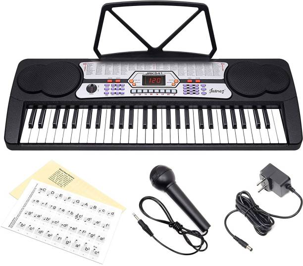 Juarez Octave JRK541 54-Key Portable Electronic Keyboard with LED Digital Display | Adapter | Key Note Stickers | Microphone | Music Sheet Stand | 100 Rhythms | 100 Timbres | 8 Demos | 8 Percussions Digital Portable Keyboard
