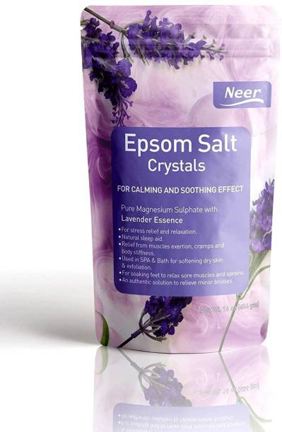 NEER Lavender Epsom Salt (Magnesium Sulphate) For Softening Dry Skin ,Bathing, Relaxing Foot and Pain Relief Therapeutic Spa Treatment , Its use as an exfoliating scrub and a natural everyday remedy for soothing tired and aching muscles , use for Speed Up Plant Growth