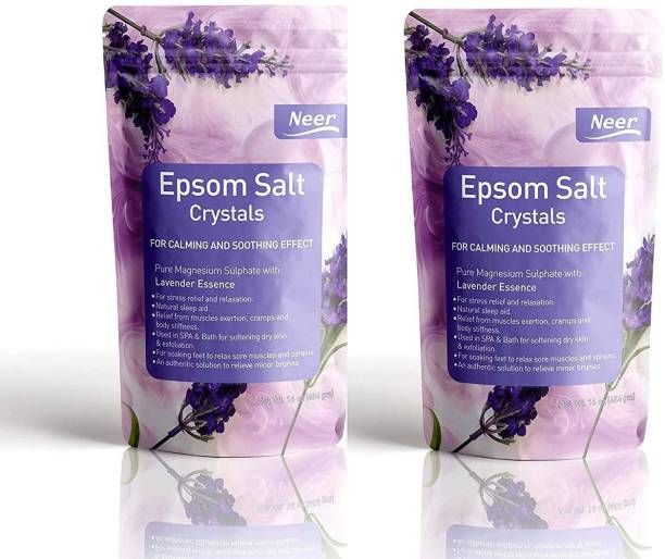 NEER Lavender Epsom Salt (Magnesium Sulphate) For Softening Dry Skin ,Bathing, Relaxing Foot and Pain Relief Therapeutic Spa Treatment , Its use as an exfoliating scrub and a natural everyday remedy for soothing tired and aching muscles , use for Speed Up Plant Growth