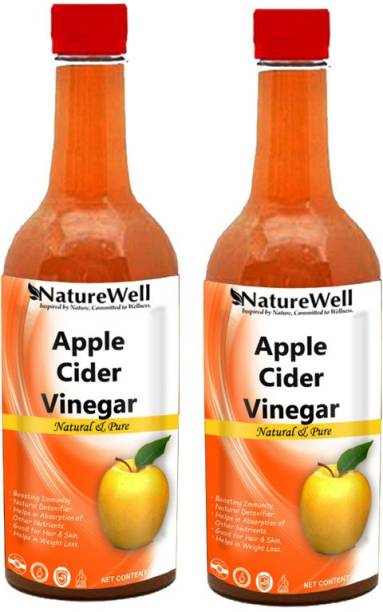 Naturewell Organic Apple Cider Vinegar with Mother for Weight Loss Vinegar (500X2 M L)Premium Vinegar