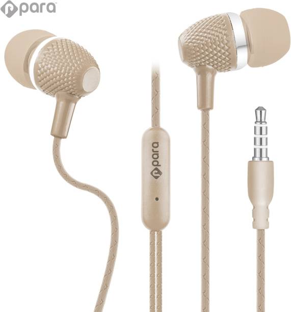 Para IN-EAR WIRED EARPHONES WITH MIC Wired Headset(Gold, In the Ear) Wired Headset