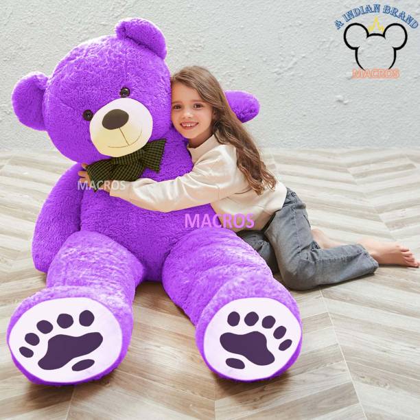 Macros 4 Feet Purple American Style Cute Jumbo Teddy Bear Special Edition for Gift/Valentine/someone special.  - 100 cm