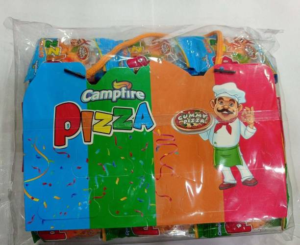 Campfire Gummi Pizza 60pcs Packet, 600g Orange , Apple, Strawberry Jelly Candy