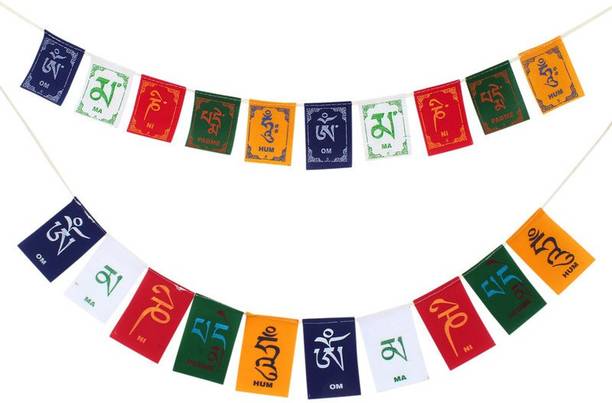 PARTY MIDLINKERZ Tibetan Prayer Flags Rectangle Car Window Flag Flag