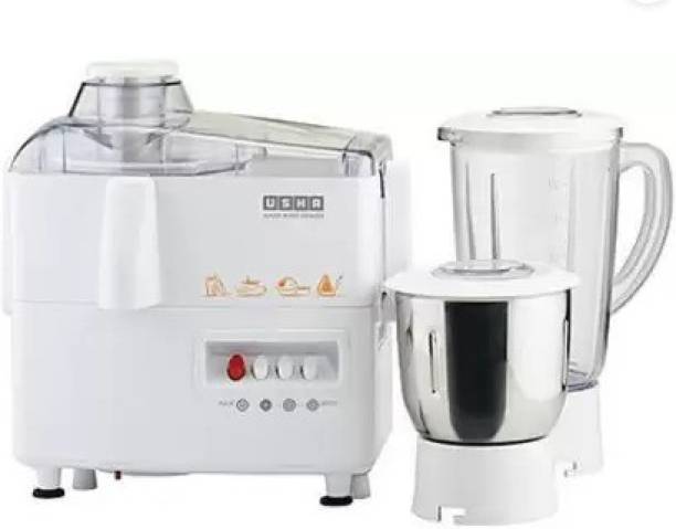 USHA JMG3345 Juicer Mixer Grinder, White 450 Juicer Mixer Grinder (2 Jars, White)