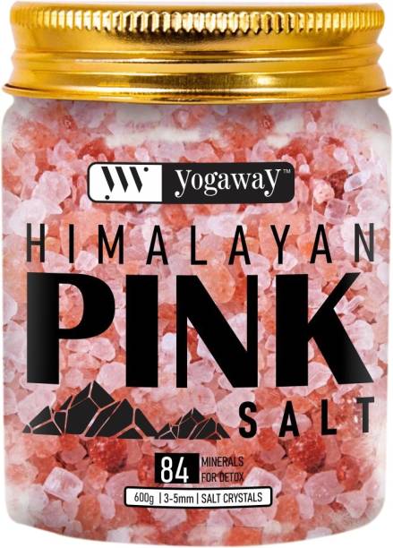 YOGAWAY Pink Crystals Salt with 84 Minerals For Cooking |100 % Natural | 600g Himalayan Pink Salt