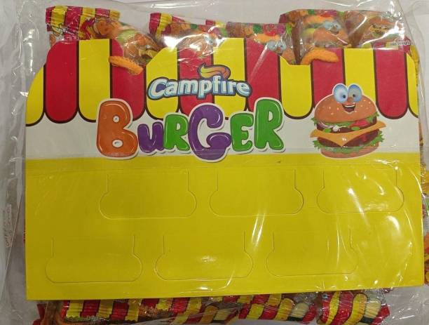 Campfire Gummy Burger 60 pcs Packet (Halal) , 600g Orange , Apple, Strawberry Jelly Candy