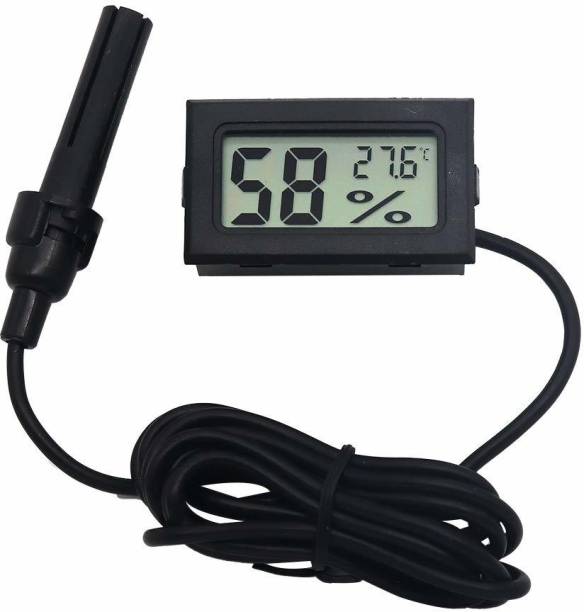 DHRUV-PRO Mini Digital Temperature Humidity Meter Gauge Thermometer Hygrometer LCD Degree Centigrade (C) Display Indoor (Humidity with Probe) Hydrometer